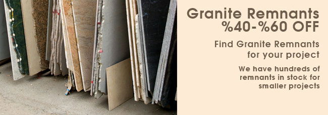 Granite Remnants are an excellent choice for smaller projects. Granite Remnants are remaining pieces from various bundles and slabs. Search your local fabricator for available stone slab leftovers. 